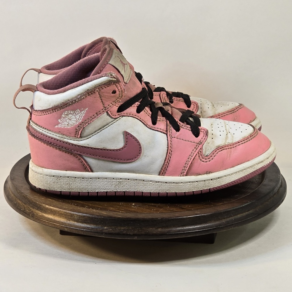 Nike Air Jordan 1 Mid Kids Size 1Y Basketball Shoes Sneakers Plaid DQ8424-616‎